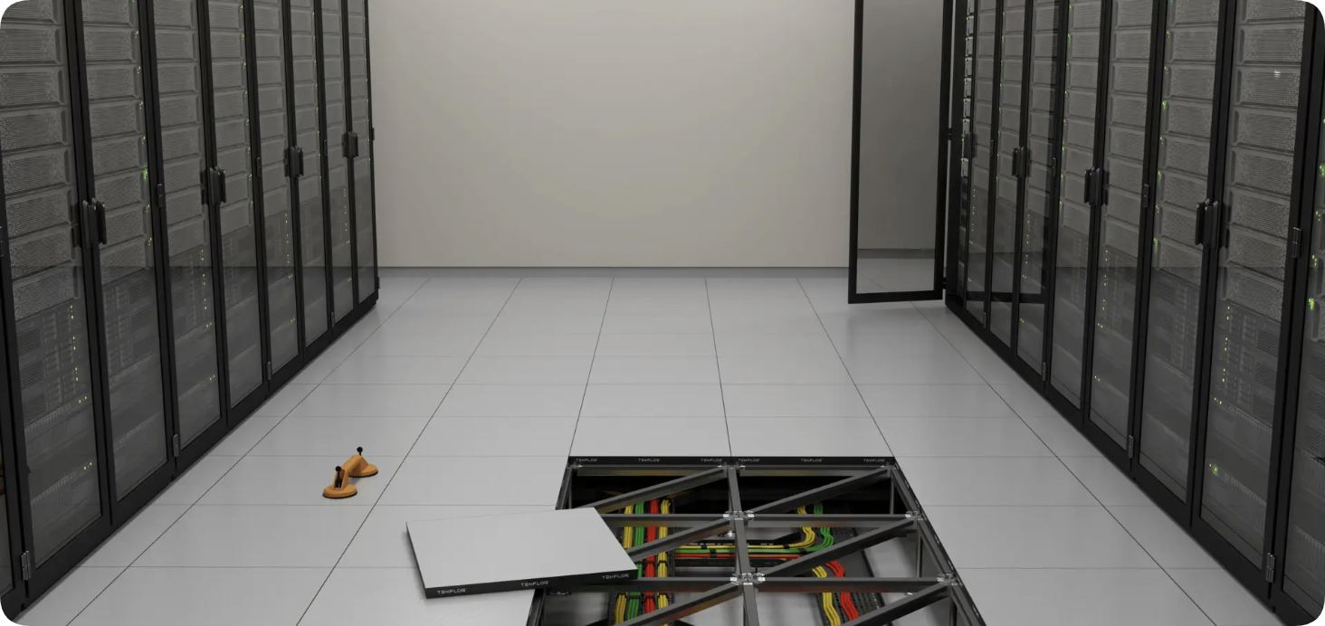 Calcium sulphate raised access floor with HPL/PVC finish